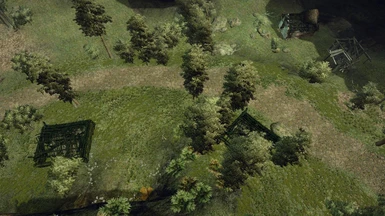 Ruins of large rangers village destroyed by the orcs