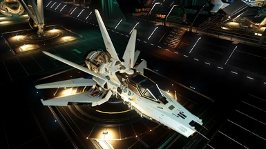 Metallic Spaceships White Metal 7 Wing Fighter