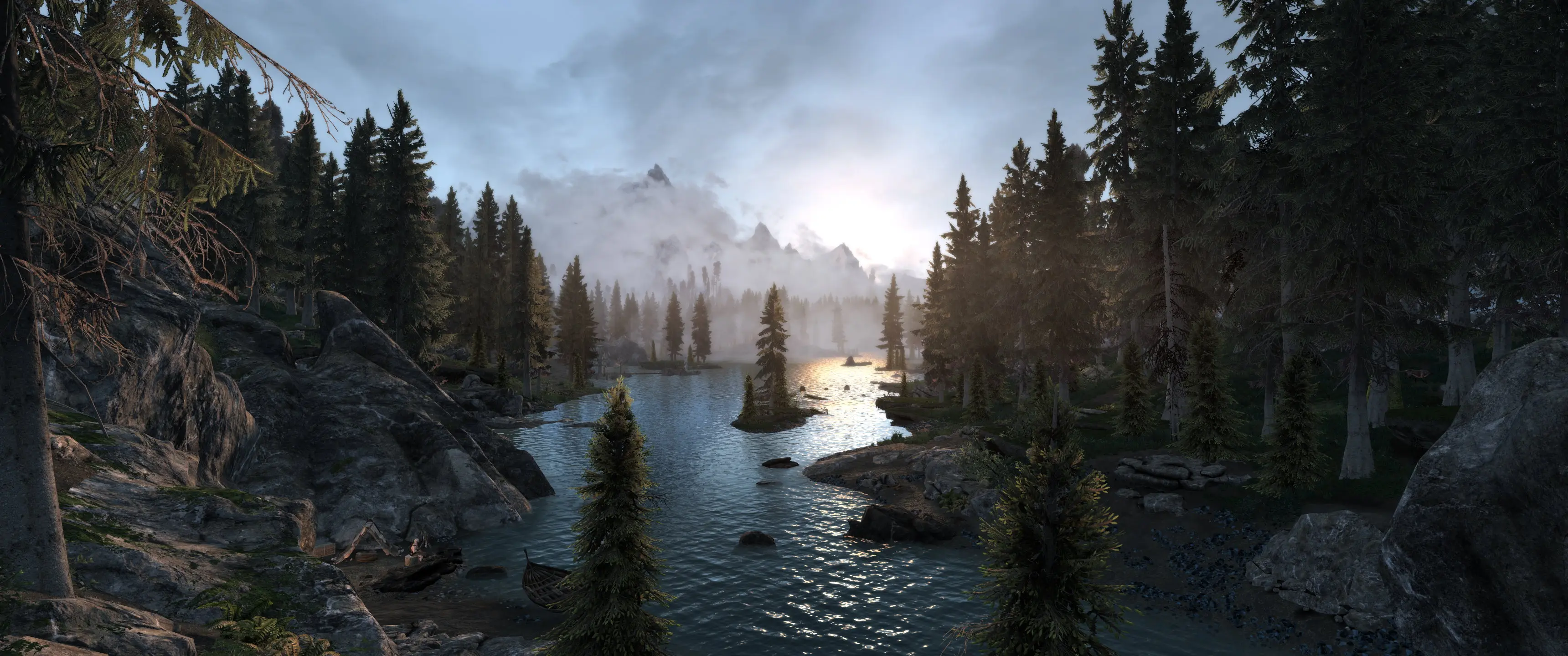 A view from the stones - sunset at Skyrim Special Edition Nexus - Mods ...