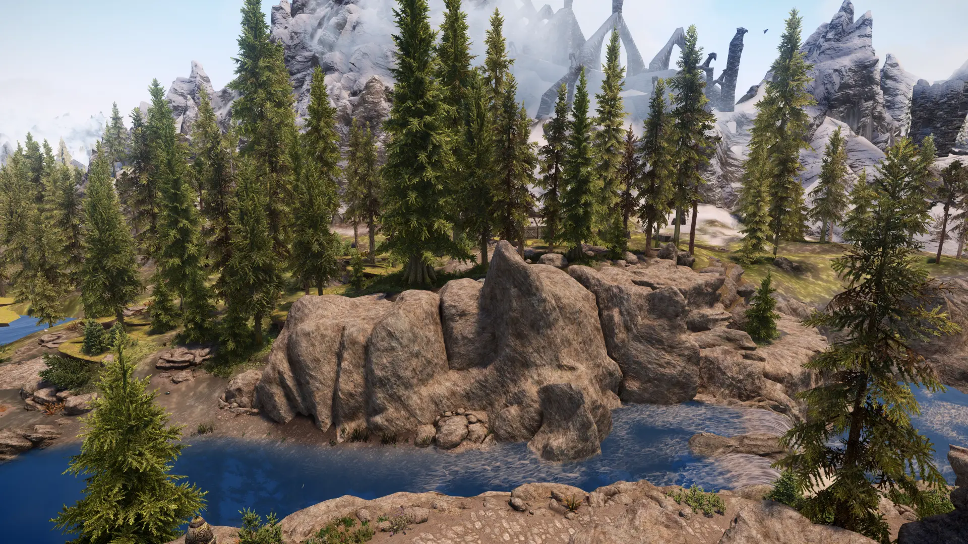 Lake Ilinalta tested with new LODs generated at Skyrim Special Edition ...