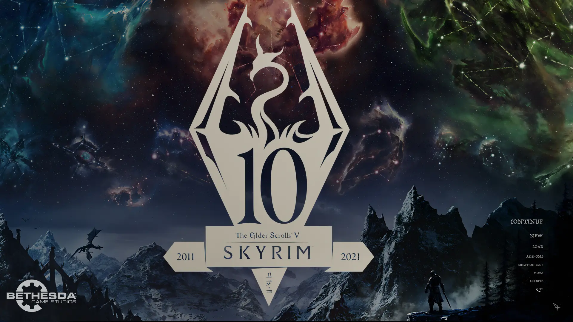 Main Menu Wallpaper - 10th Anniversary at Skyrim Special Edition Nexus ...