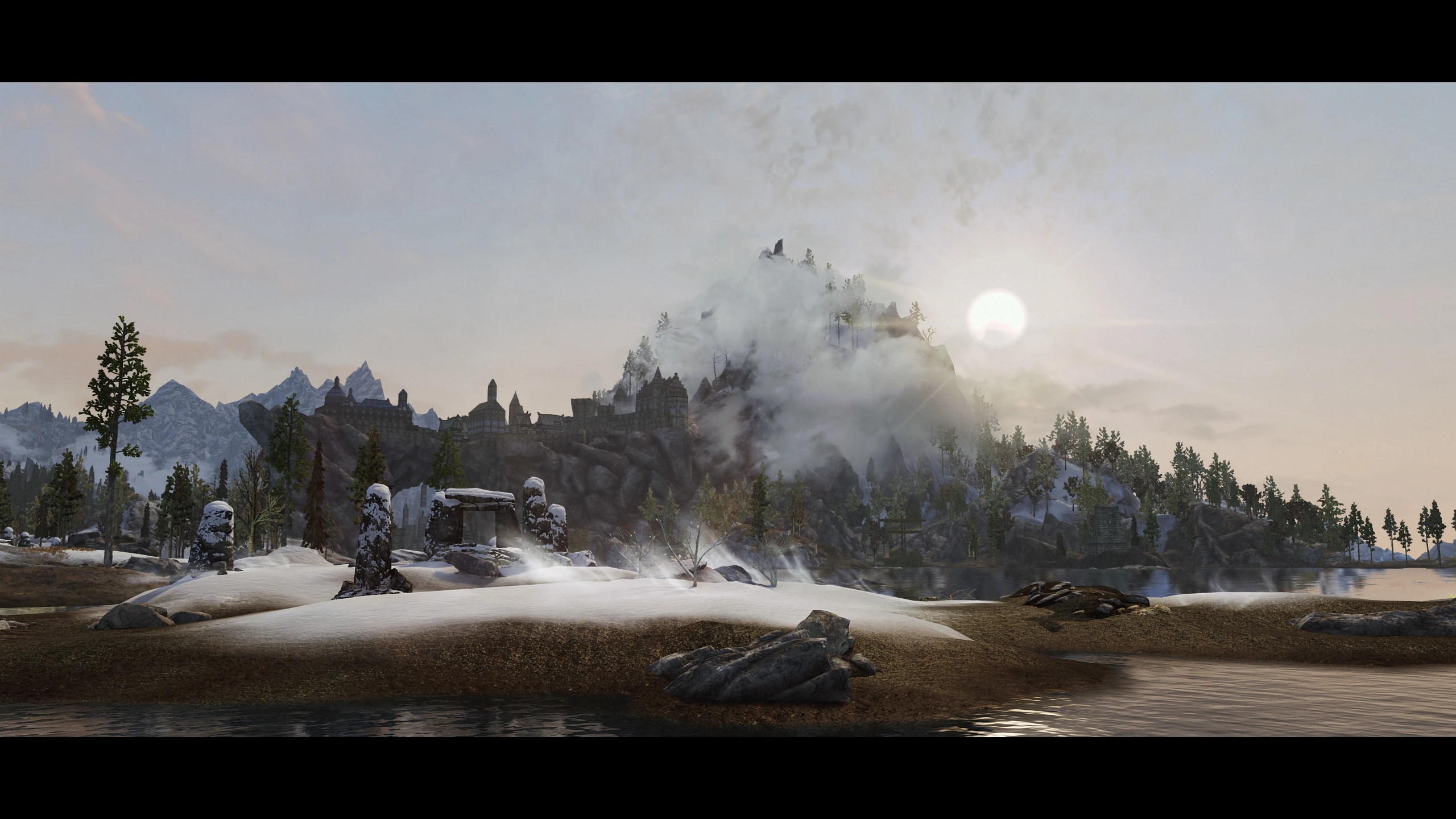 beautiful sunset over solitude at Skyrim Special Edition Nexus - Mods ...