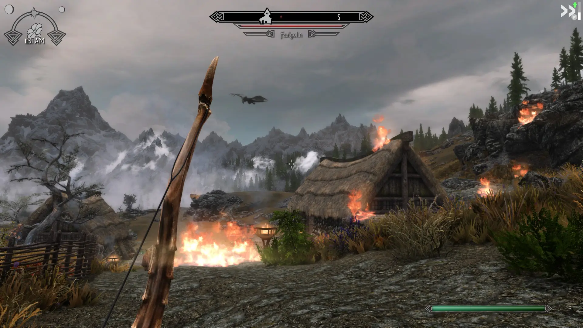 A Dragon Lord burning a village at Skyrim Special Edition Nexus - Mods ...