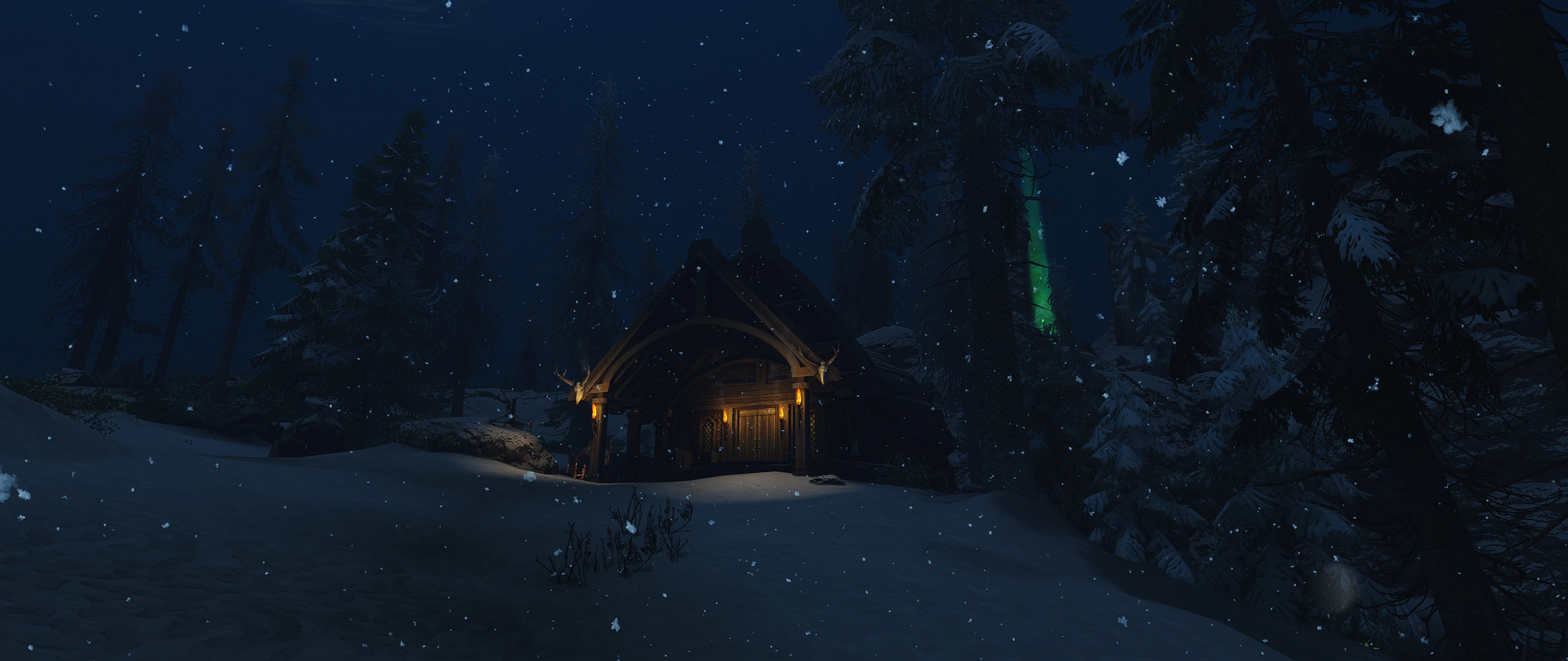 Snowy night at Skyrim Special Edition Nexus - Mods and Community