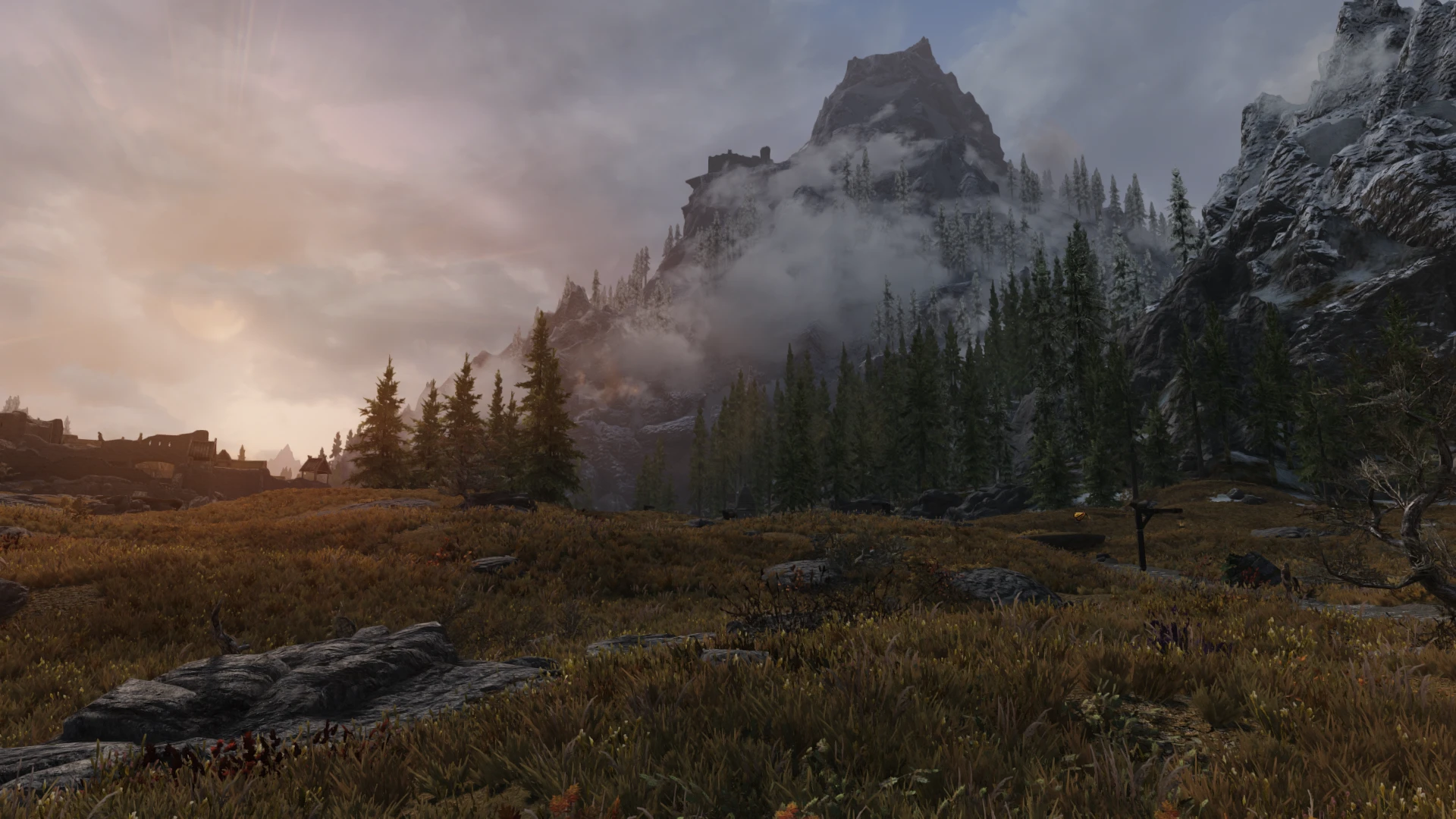 View to High Hrothgar at Skyrim Special Edition Nexus - Mods and Community