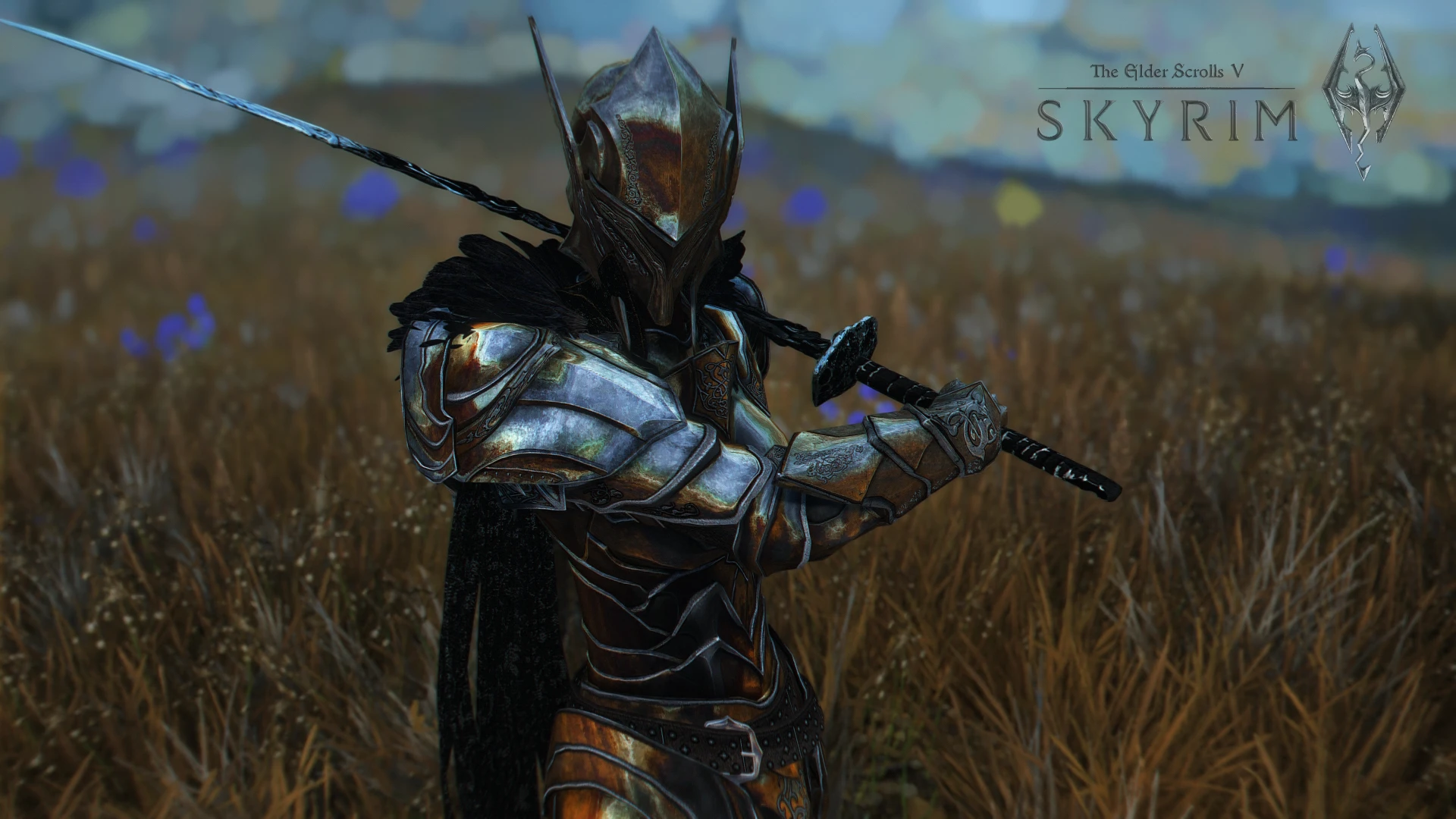 Skyrim Wallpaper - The Ebony Warrior at Skyrim Special Edition Nexus ...