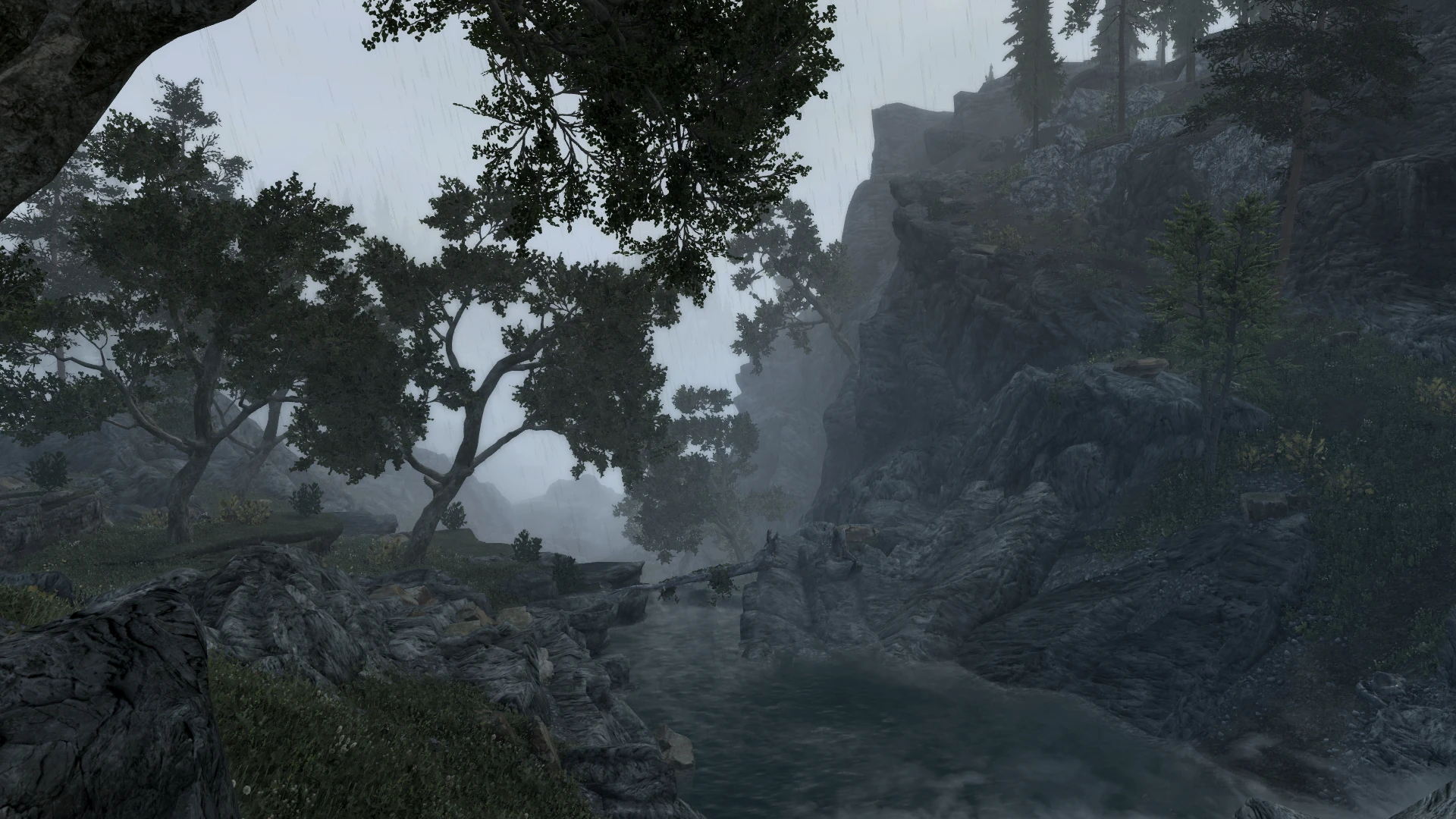 Jagged Rocks And Rainy Weather at Skyrim Special Edition Nexus - Mods ...