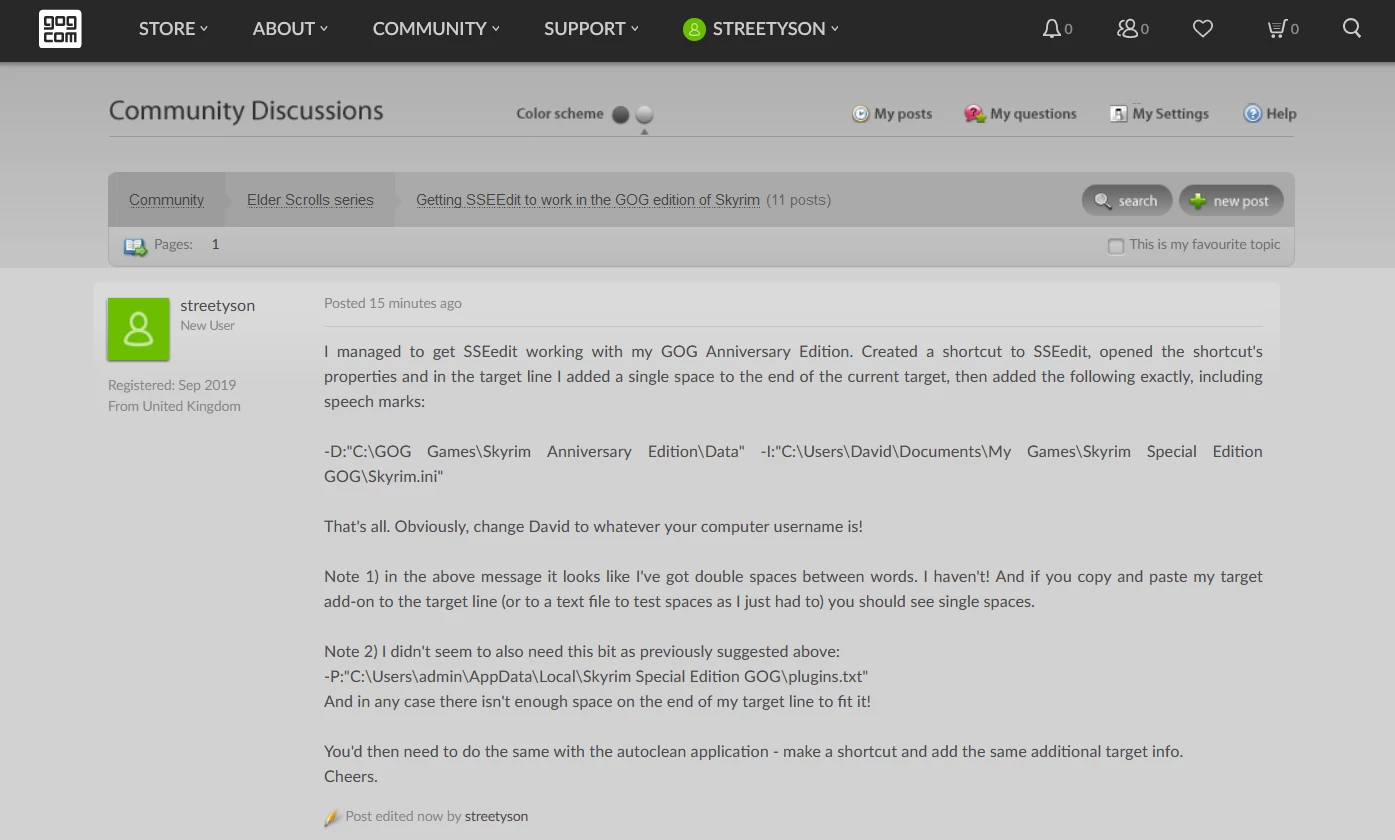 How to get SSEedit working for GOG Editions How to get SSEedit working for GOG Editions