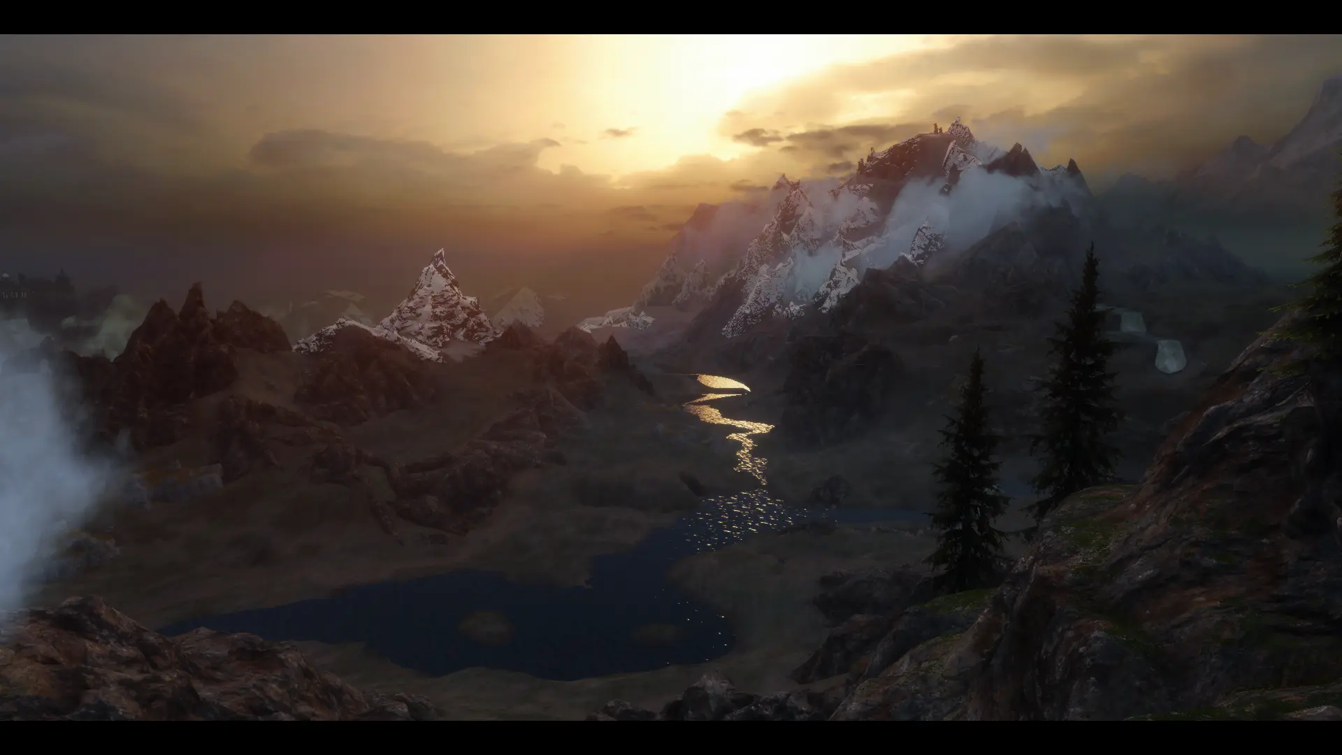 Скайрим Восход. Красивые пейзажи из игр в 4к Skyrim Восход. Skyrim Special Edition небо. 5 Далеких звезд Истмарк.