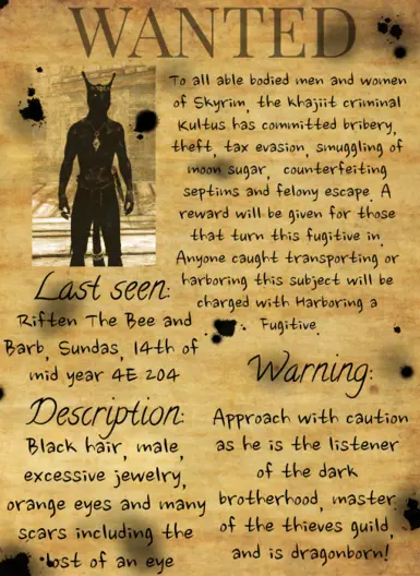 Wanted poster at Skyrim Special Edition Nexus - Mods and Community