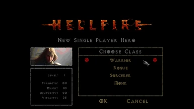 A female warrior in Diablo Hellfire