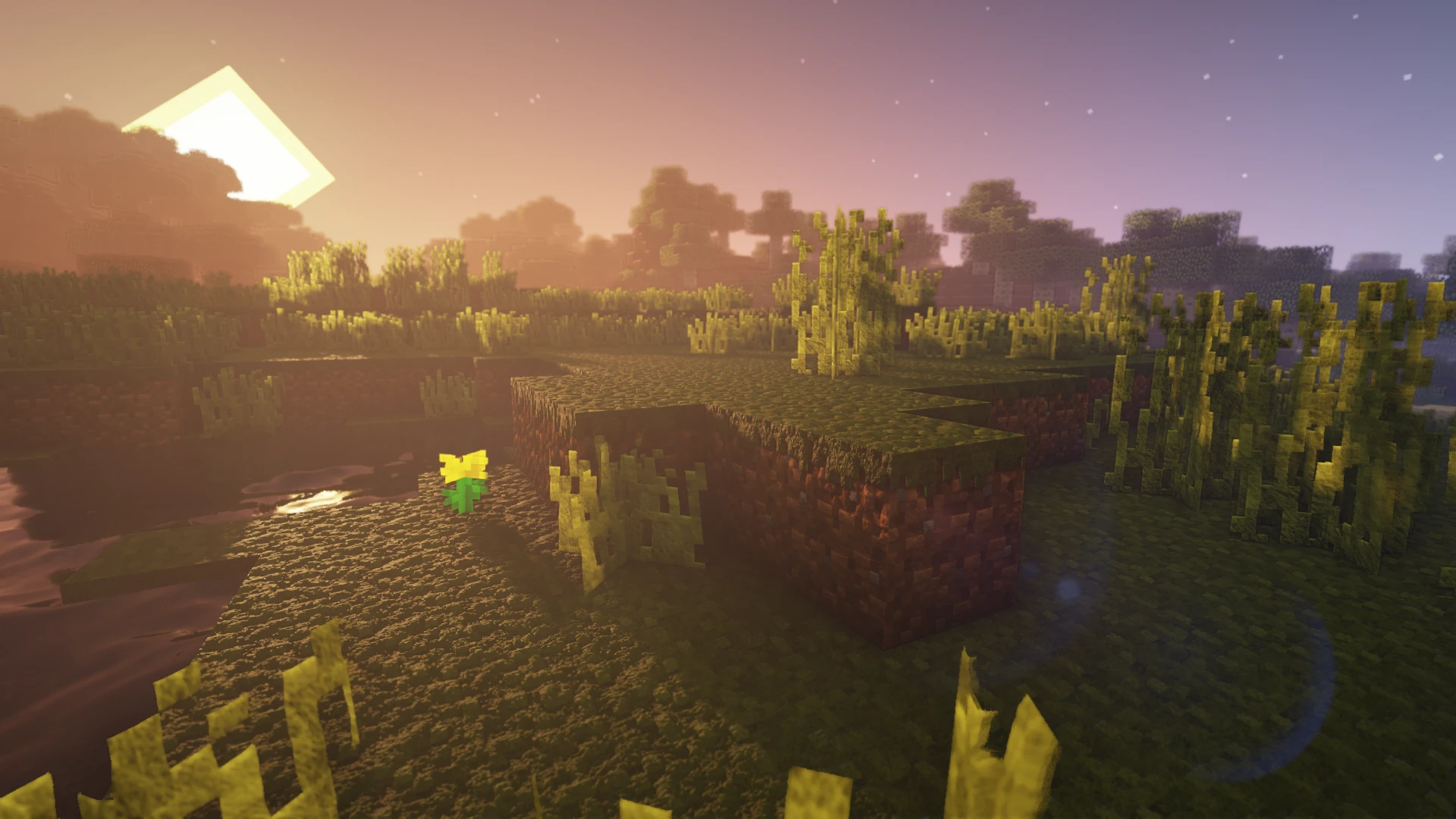 minecraft scenery sunset hd