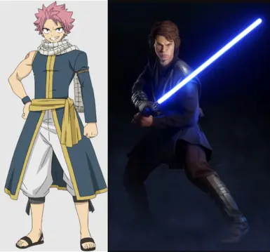 Natsu from Fairy Tail over Anakin Mod Request