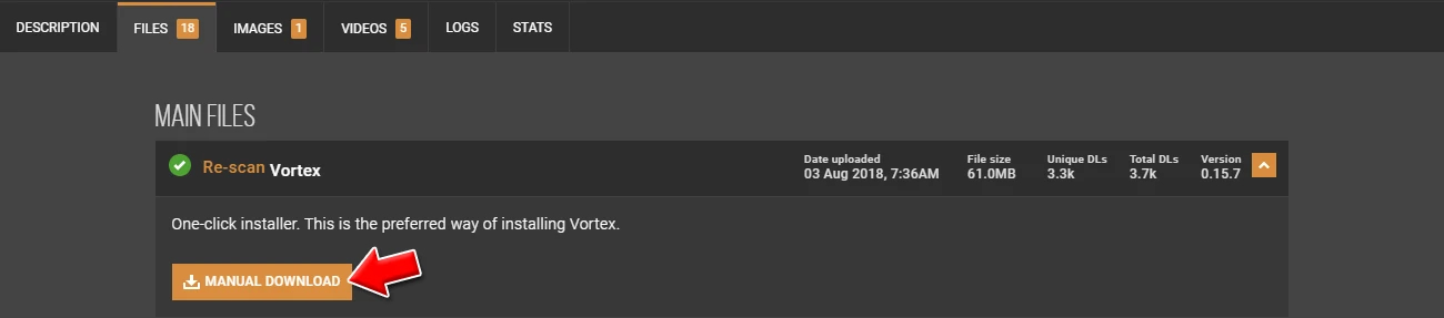 how to manually download mods to vortex