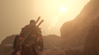 The scorching desert sun
