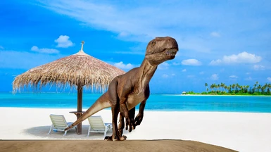 First dinosaur at Beach