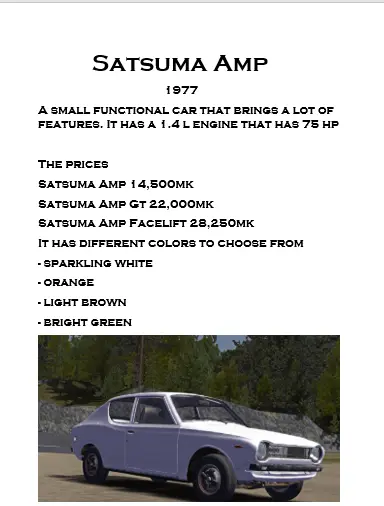 Satsuma Amp 1977 introduction at My Summer Car Nexus - Mods and community