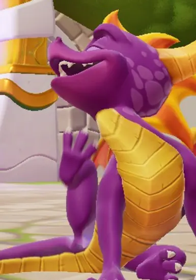 Spyro using his foot to scratch Animation from Crash Team Rumble