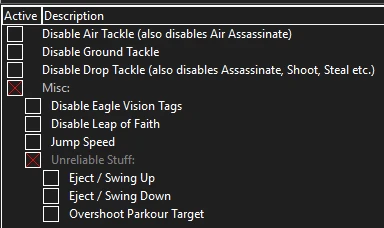 Disable Air Tackle mod options