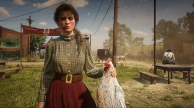 mary holds a chicken