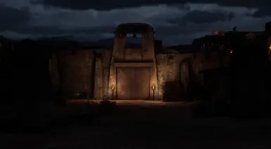 Fort Mercer at night