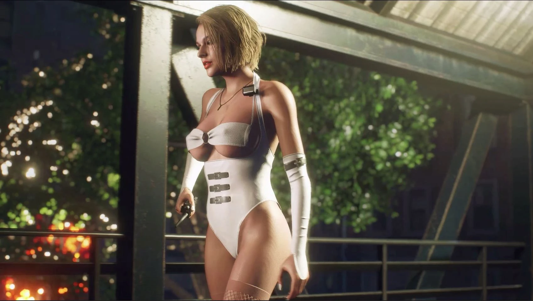 Resident Evil 3 Black Spider Man vs Jill Valentine Sexy Santa Babe White Mo...