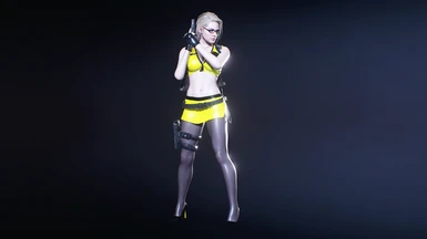 Resident Evil 3 Mod Gameplay Jill Valentine Super Cop Neon Yellow 4K