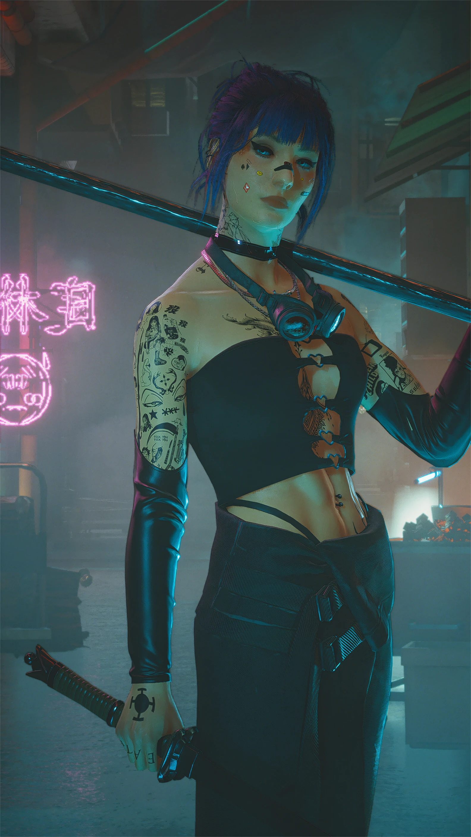 Video Game, Cyberpunk 2077, Cyberpunk, Girl, Weapon, Woman Warrior