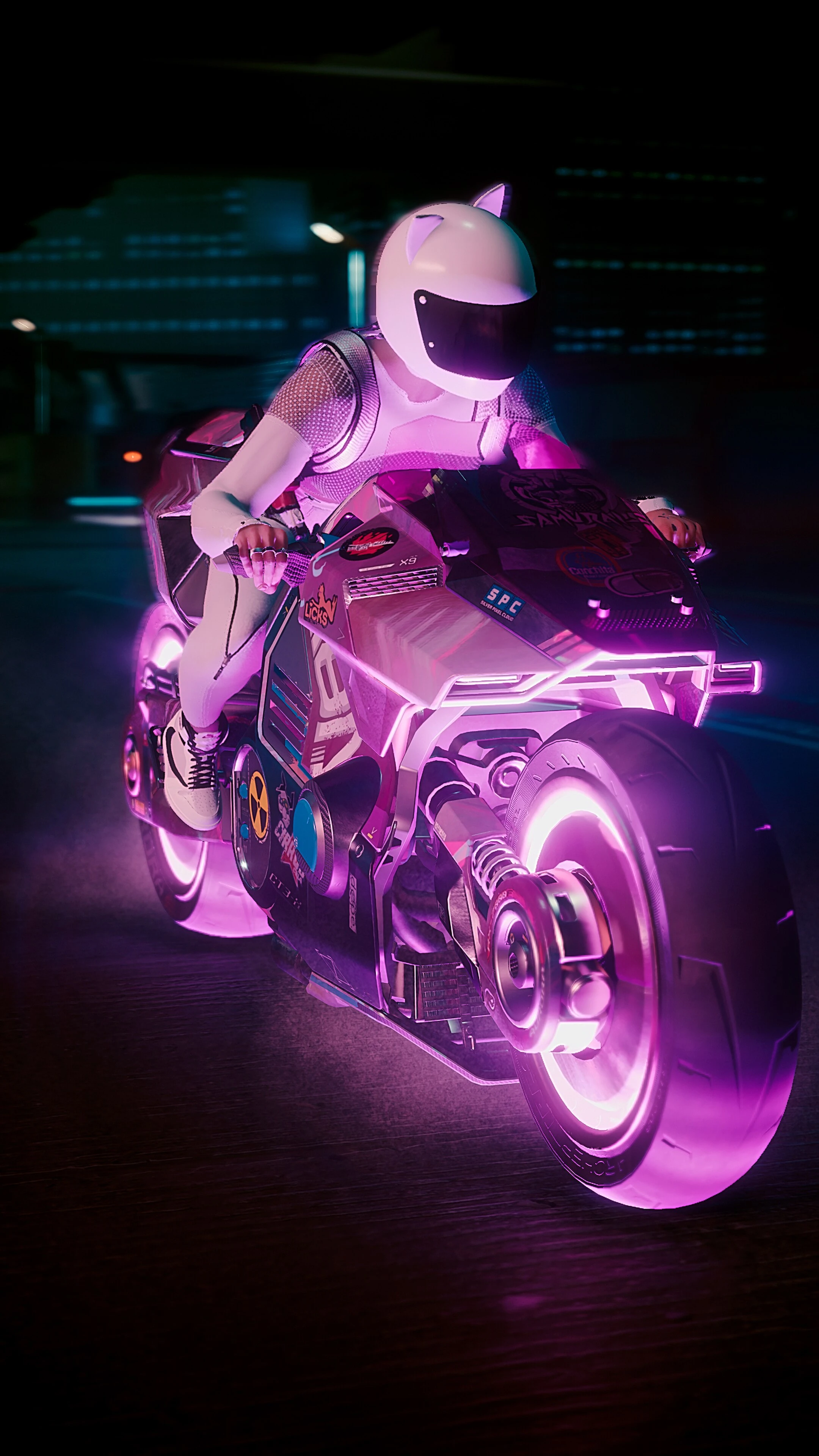 Wallpaper Motorcycle, Cyberpunk 2077, Cyberpunk for mobile and