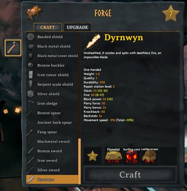 Crafting Dyrnwyn