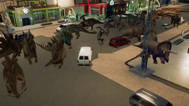 Help the dinosaurs are loose in city
