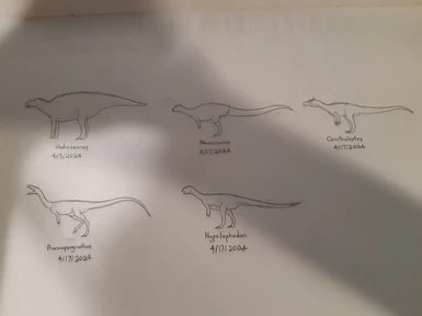The dinosaurs from the original JP novels