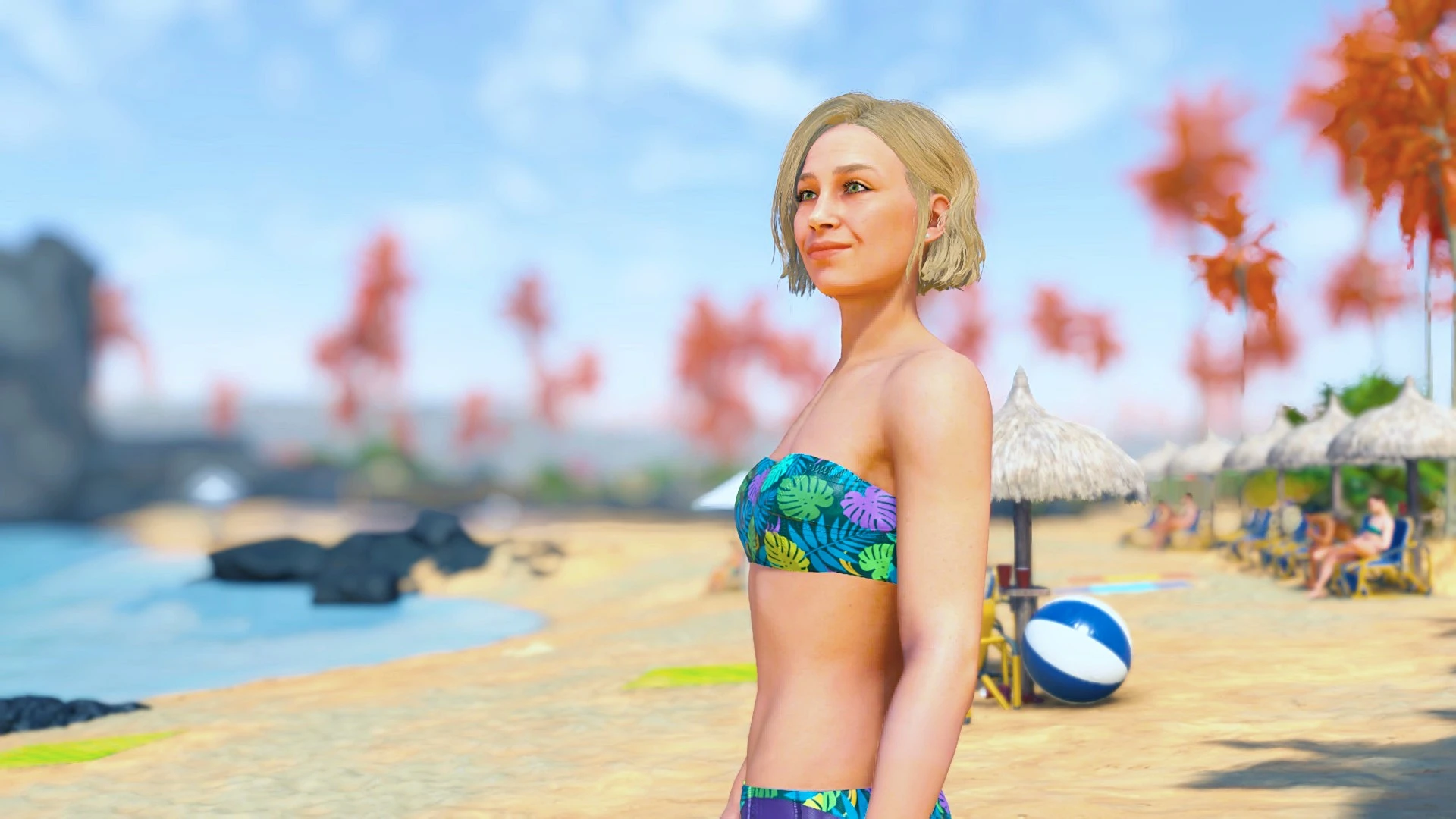 Sarah on the beach at Starfield Nexus - Mods and Community