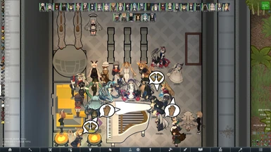 Dance party with over 30 colonists