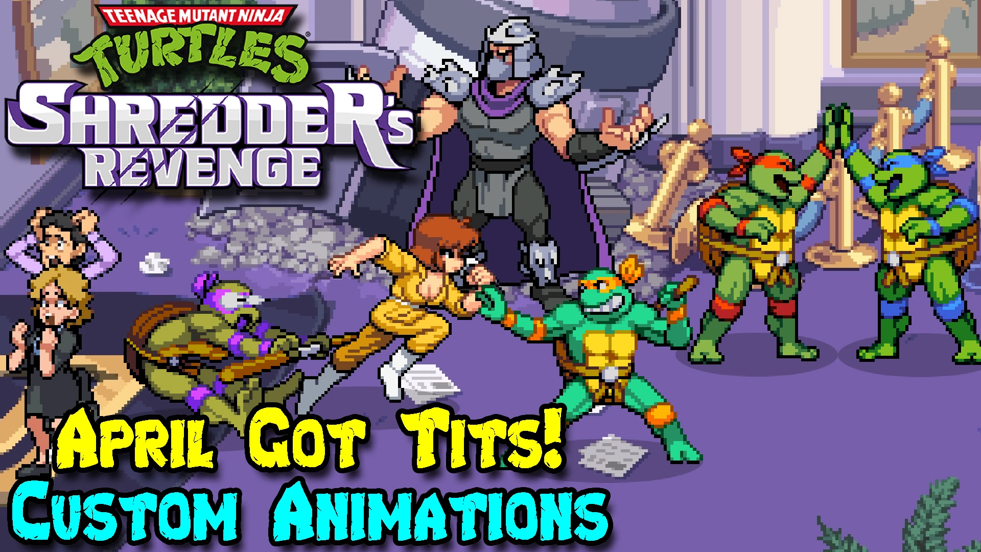 TMNT: Shredder's Revenge Эйприл. Шреддер Черепашки ниндзя. TMNT Shredder Revenge Sprites. TMNT Shredder Revenge April Mod. Tmnt revenge android