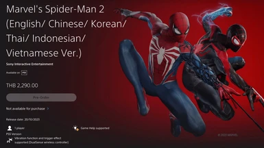 Marvel's Spider-Man Remastered (English, Korean, Traditional Chinese)
