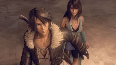 Rinoa with Squall of Final fantasy VIII in Resident Evil 4 As Ashley and Leon