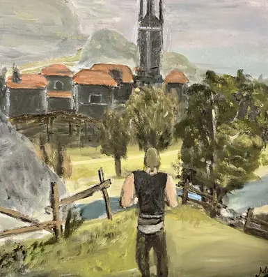 Old Camp view painting