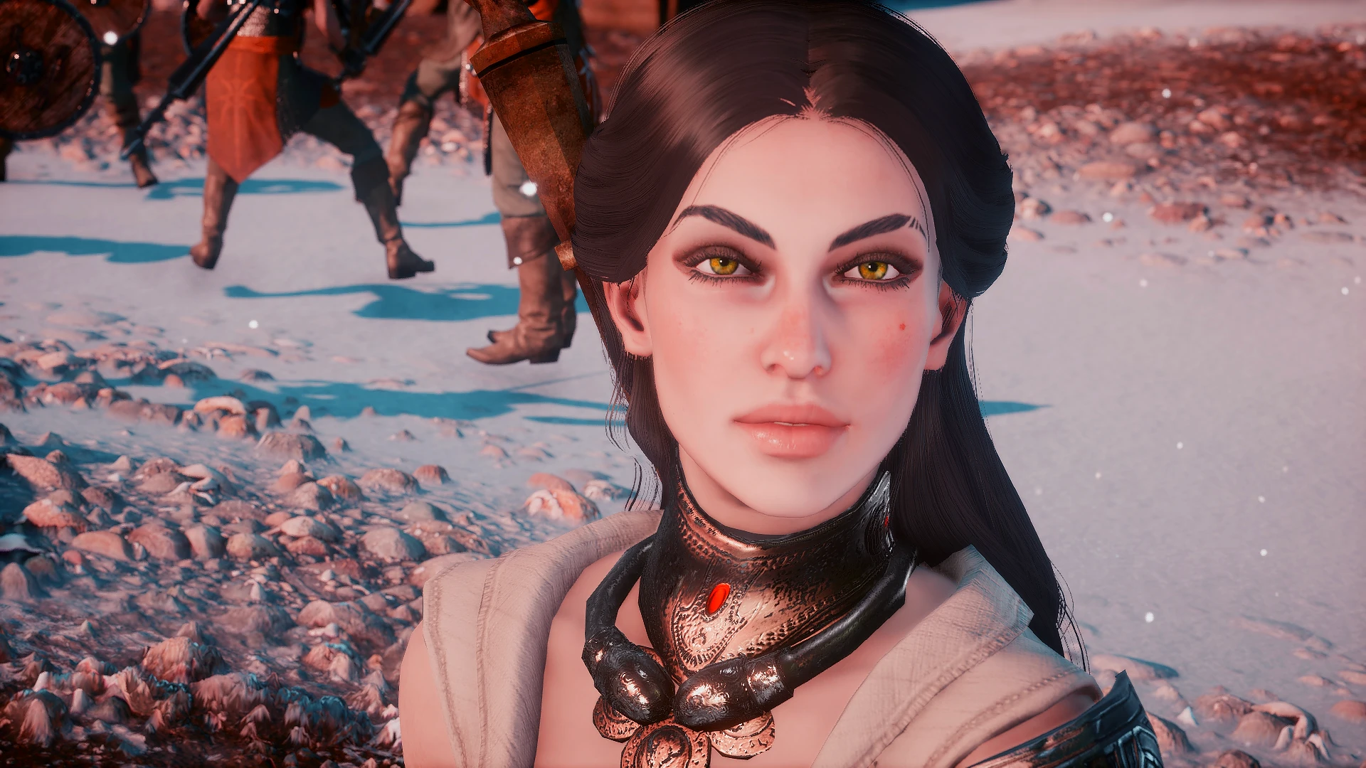 Как убрать блестящие волосы в dragon age inquisition