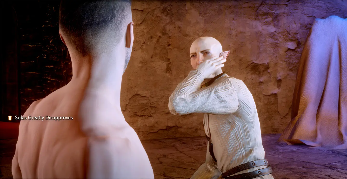 Solas Greatly Disapproves even more when you walk around naked at Dragon  Age: Inquisition Nexus - Mods and community