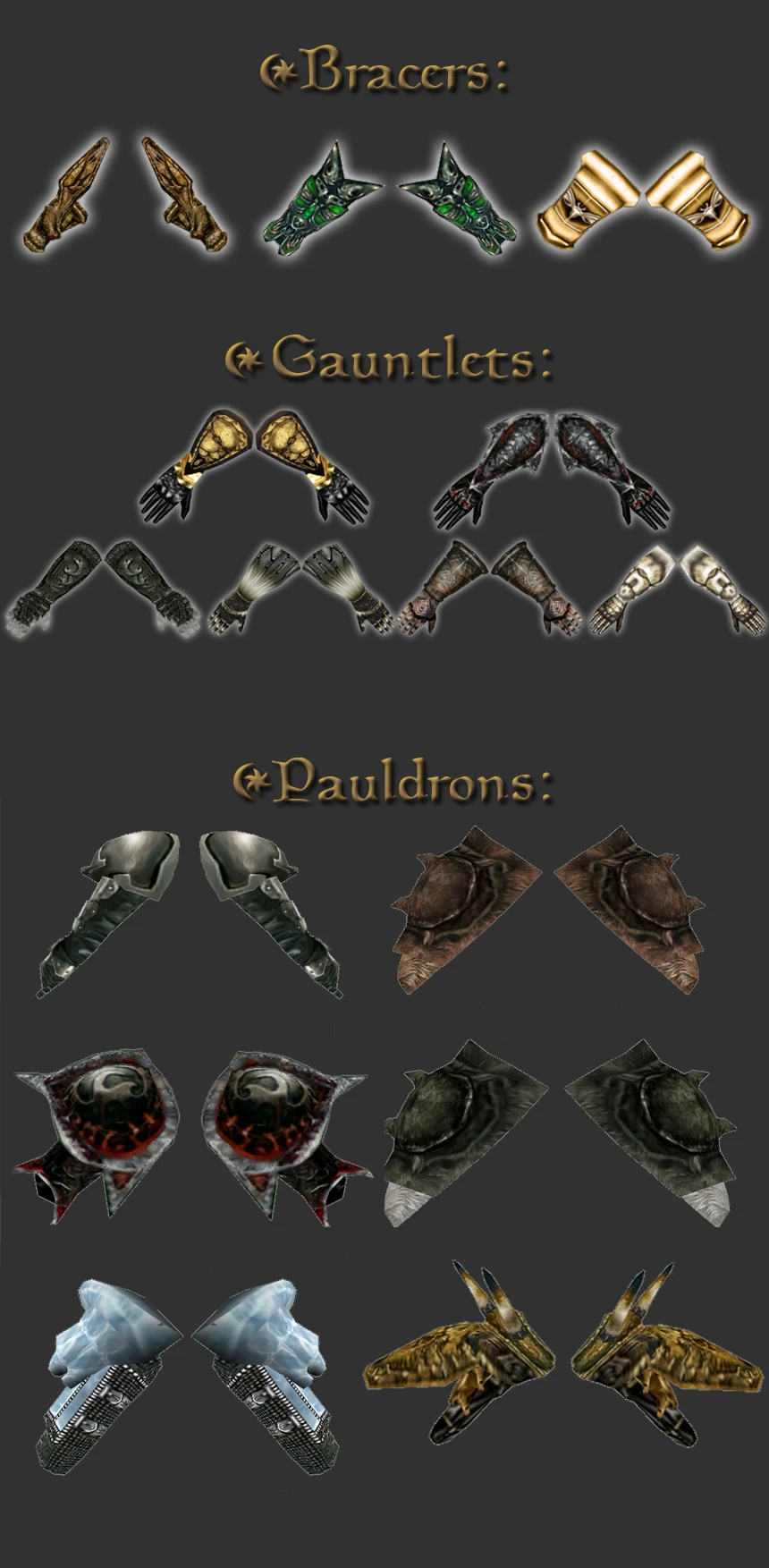Left and Right - Bracers Gauntlets Pauldrons at Morrowind Nexus - mods ...