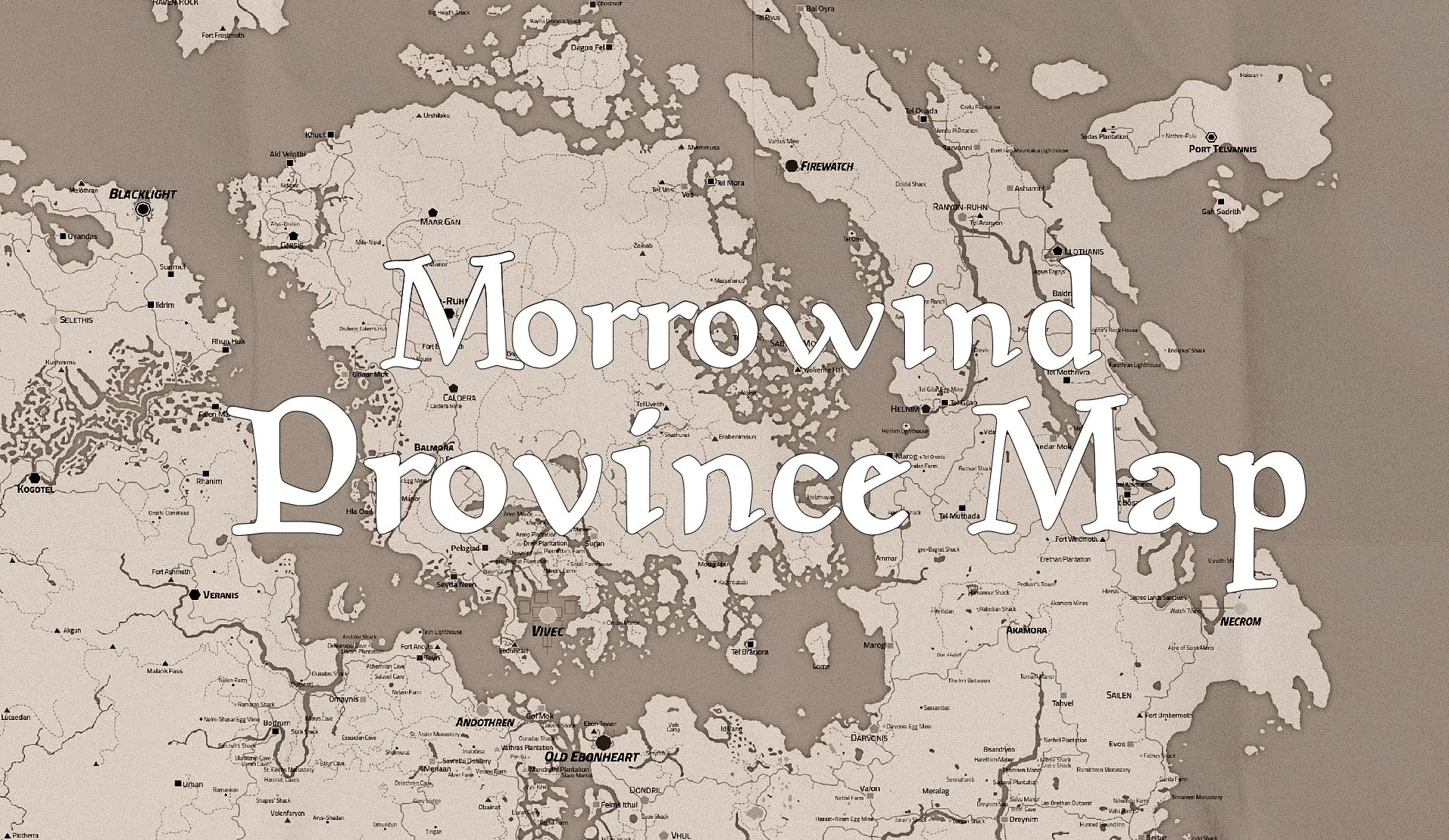 Morrowind Province Map for Map and Compass at Morrowind Nexus - mods ...