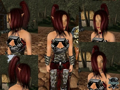 My character with dark red hair