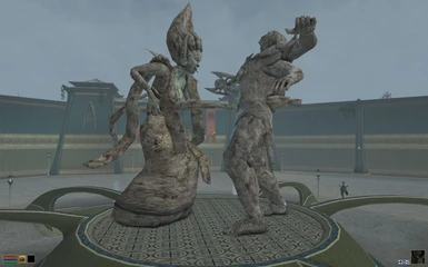 Almalexia and Mehrunes Dagon statues - retextured
