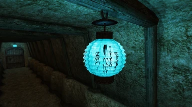 Round blue paper lantern