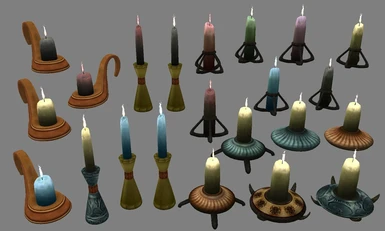 Higher poly glowing de candles