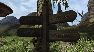 Simple Signpost Matching Tyydy's Textures - Dunmer