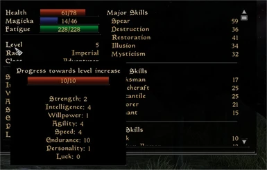 Intuitive Leveling for Morrowind