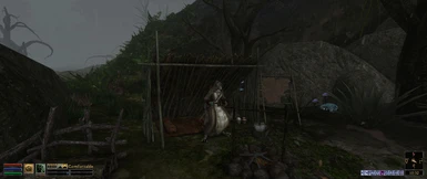 A cozy rainy day resting under my lean to and waiting for my delicious dunmer meat stew to finally cook :D