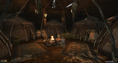 Ashlander camp (Animated Morrowind addon) and culture specific rugs